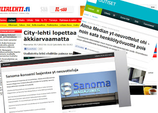 Sanomalehdet / mediatalot hukassa